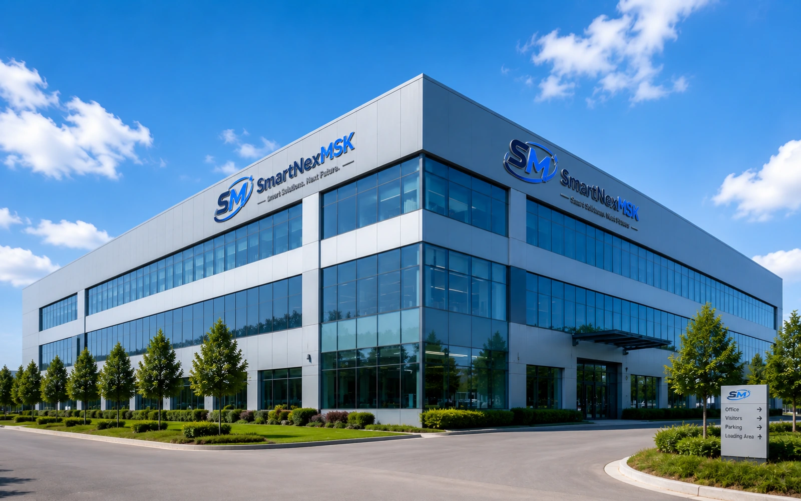 Modern SmartNexMSK industrial automation company building