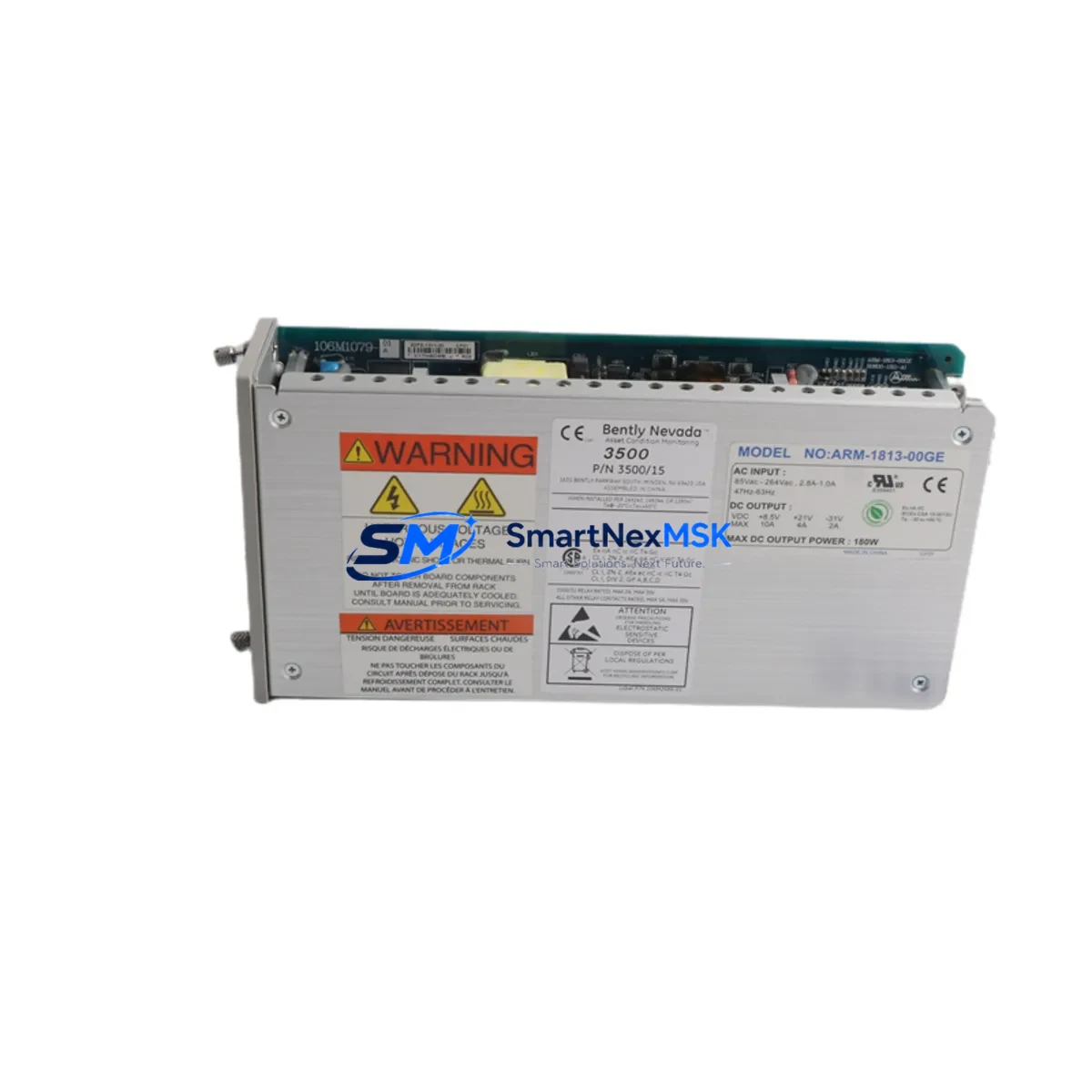BENTLY NEVADA 3500/15 106M1079-01 POWER SUPPLY MODULE image 3